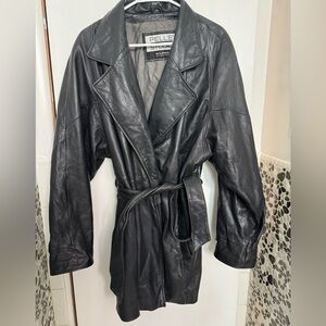 Wilson belted leather jacket